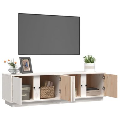 vidaXL TV Cabinet White 140x40x40 cm Solid Wood Pine