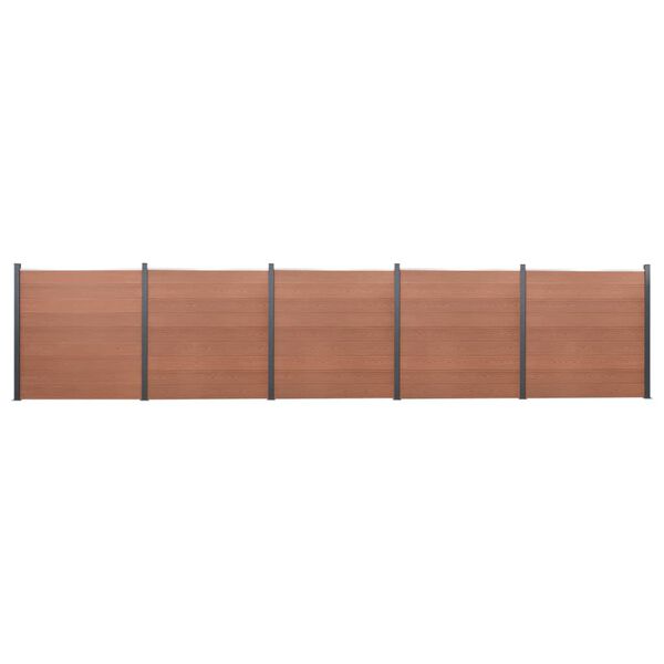 vidaXL Fence Panel Set Brown 872x186 cm WPC