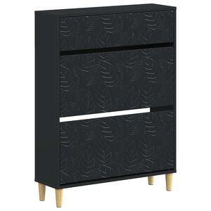vidaXL Shoe Cabinet DELFT 78 x 24 x 103 cm Engineered Wood Black
