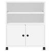 vidaXL Printer Stand with Wheels White 60x48x74 cm