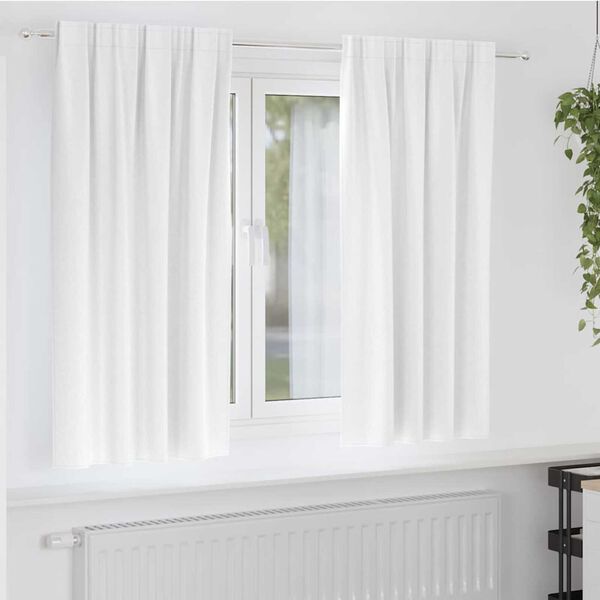 vidaXL Blackout Curtains with Rings 2 pcs Bright White 175 x 140 cm