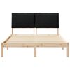 vidaXL Bed frame Brown and black 140 x 200 cm Solid pine wood