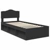vidaXL Bed Frame with Headboard Black 75 x 190 cm Solid Pine Wood