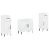 vidaXL 3 Piece Bathroom Cabinet Set HAARLEM High Gloss White