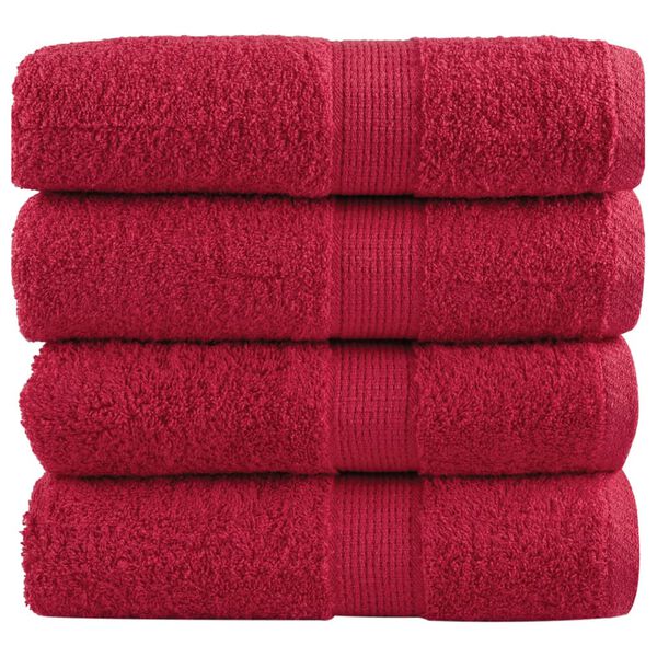 vidaXL Premium Wash Towels SOLUND 4 pcs Red 30x30 cm 600 gsm