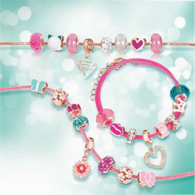 make it real 27 Piece Bracelets Making Studio Halo Charms Think Pink