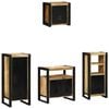 vidaXL Bathroom Furniture Set 4 pcs Brown and Black Solid Mango Wood