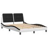 vidaXL Bed Frame without Mattress "Zadar" White and Black 140x200 cm Faux Leather