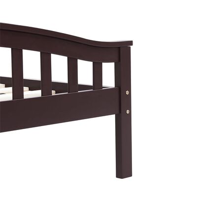 vidaXL Bed Frame Dark Brown Solid Pinewood 180x200 cm Super King