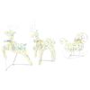 vidaXL LED Reindeers 3 pcs 60 LEDs Warm White 44 x 18 x 65.5 cm PET