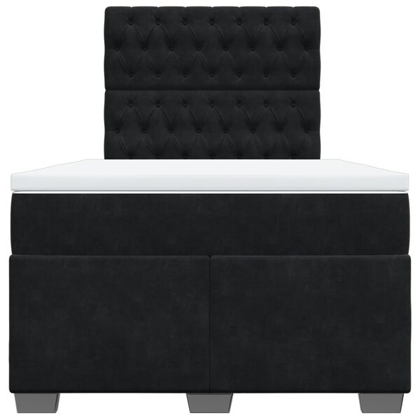 vidaXL Box Spring Bed with Mattress Black 120x200 cm Velvet