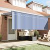 vidaXL Retractable Awning Retractable Blue and White 350 x 200 cm