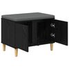 vidaXL Hall Bench with Cushion with Storage Black Oak 60 x 38 x 46 cm
