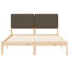 vidaXL Bed Frame with Upholstered Headboard Taupe 140 x 190 cm