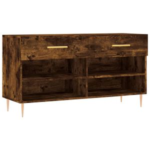 vidaXL Shoe Bench Smoked Oak 102x35x55 cm Engineered Wood