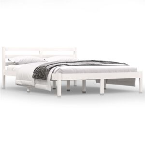 vidaXL Bed Frame without Mattress Solid Wood Pine 140x190cm White