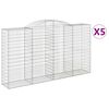 vidaXL Arched Gabion Baskets 5 pcs 300x50x160/180 cm Galvanised Iron