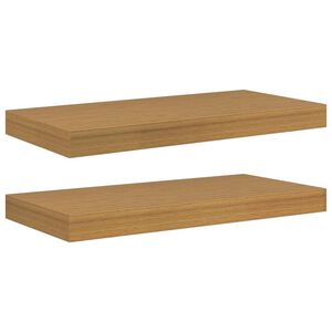 vidaXL Wall Shelf 2 pcs Beige 50 x 23.5 x 3.8 cm Engineered Wood