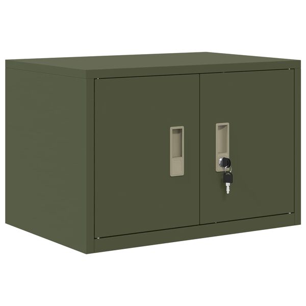 vidaXL Storage Cabinet Olive Green 60 x 40 x 40 cm Steel
