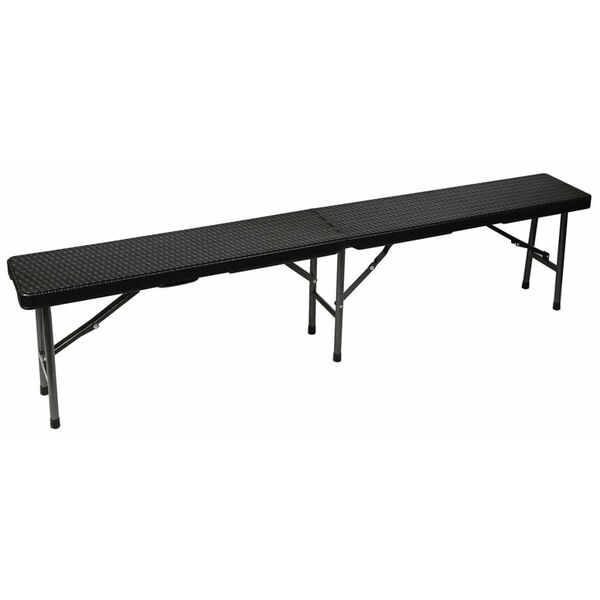 Perel Folding Bench with Wicker Pattern Black FP160R