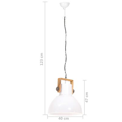 vidaXL Industrial Hanging Lamp 25 W White Round 40 cm E27
