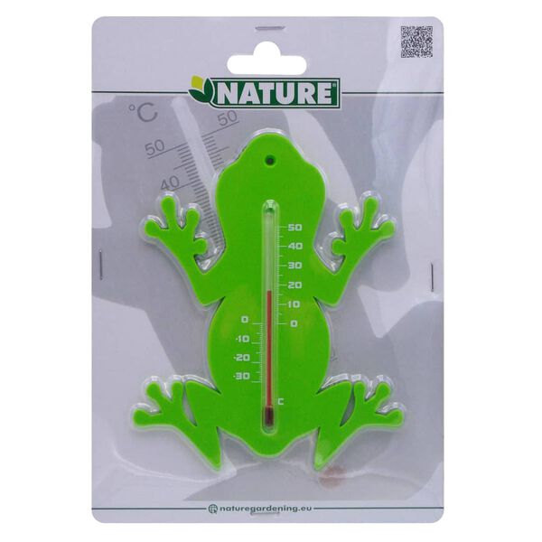 Nature Outdoor Wall Thermometer Frog Green
