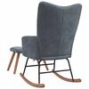 vidaXL Rocking Chair with Footstool 2 pcs Dark Grey Velvet