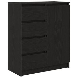 vidaXL Sideboard with Drawers Black Oak 71x35x84 cm Engineered Wood