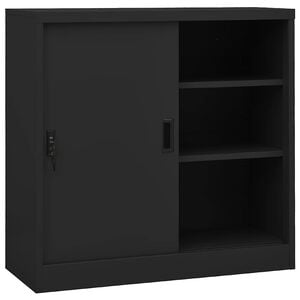 vidaXL Office Cabinet with Sliding Door Anthracite 90x40x90 cm Steel