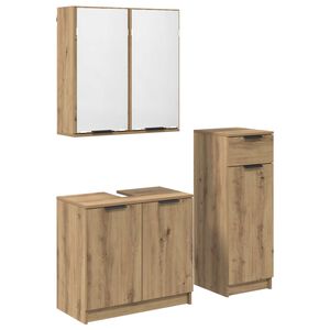 vidaXL Bathroom Furniture Set 3 pcs Artisan Oak Engineered Wood