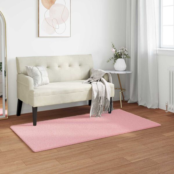 vidaXL Faux Rabbit Fur Rug Olite Pink 60 x 110 cm Polyester