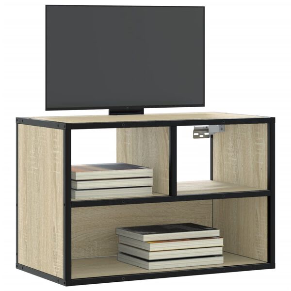 vidaXL TV Cabinet Sonoma Oak 60x31x39.5 cm Engineered Wood and Metal