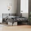 vidaXL Metal Bed Frame without Mattress with Headboard Black 140x200cm