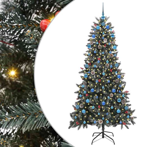 vidaXL Artificial Christmas Tree with 300 LEDs with Stand Green 210 cm