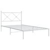 vidaXL Metal Bed Frame without Mattress with Headboard White 100x190cm