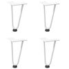 vidaXL Hairpin Legs for Coffee Table 4 pcs White 20 cm Solid Steel
