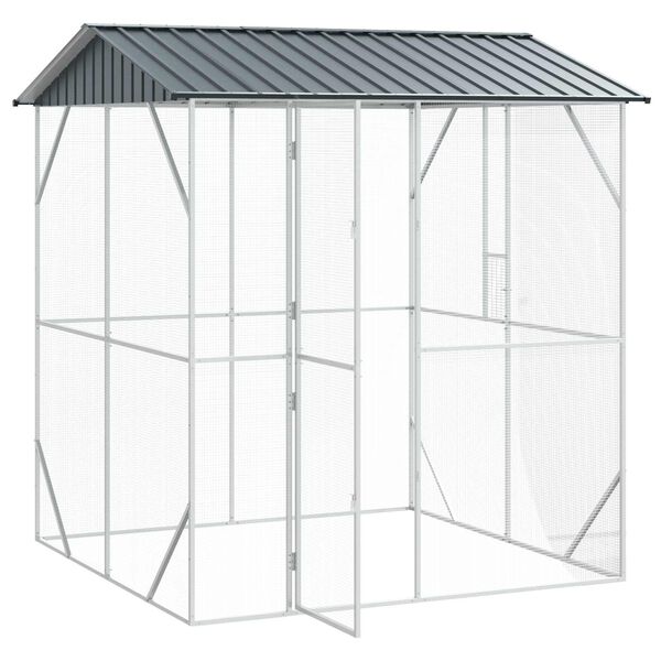 vidaXL Bird Cage Anthracite 215 x 208 x 247 cm Galvanised Steel