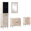 vidaXL Bathroom Furniture Set with Drawer 4 pcs White Solid Mango Wood