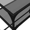 vidaXL Console Table with Black Glass Top98x35x81 cm Steel
