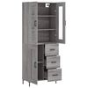 vidaXL Highboard Grey Sonoma 69.5x34x180 cm Engineered Wood
