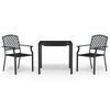 vidaXL 3 Piece Garden Dining Set Anthracite Steel