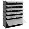 vidaXL Shoe Rack Black 94x37x125 cm PP