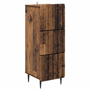 vidaXL Drawer Cabinet Old Wood 33 x 34.5 x 92 cm Engineered Wood