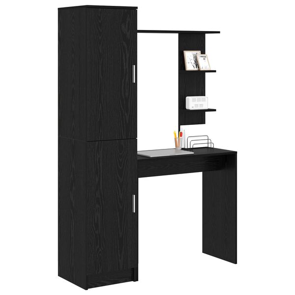 vidaXL Desk 2 pcs Black Oak