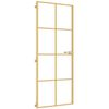 vidaXL Interior Door Slim Golden 83x201.5 cm Tempered Glass and Aluminium