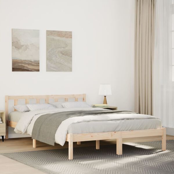vidaXL Extra Long Bed Frame without Mattress 140x210 cm Solid Wood Pine