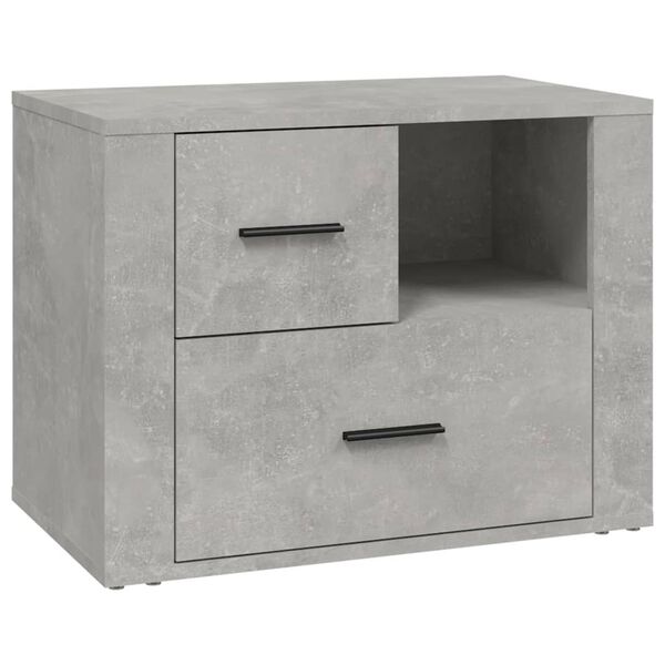 vidaXL Bedside Cabinet Concrete Grey 60x36x45 cm Engineered Wood