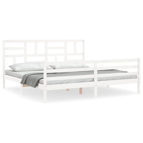 vidaXL Bed Frame without Mattress White 200x200 cm Solid Wood
