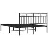 vidaXL Metal Bed Frame without Mattress with Headboard Black 140x200cm