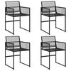 vidaXL Garden Chairs 4 pcs Black Poly Rattan
